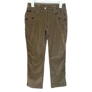 Dolce & Gabbana Brown Corduroy Straight Leg Pants Crest Hardware IT 42 / US 6